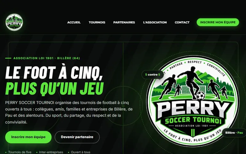 Site créé avec Logicake : Perry Soccer Tournoi