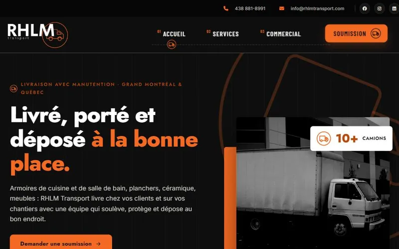 Site créé avec Logicake : RHLM Transport