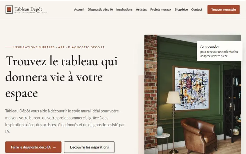 Site créé avec Logicake : Tableau Dépôt