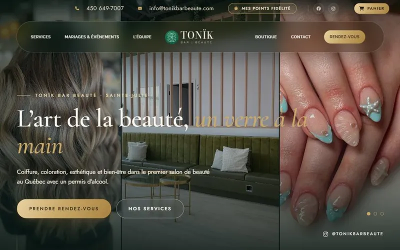 Site créé avec Logicake : Tonïk Bar Beauté