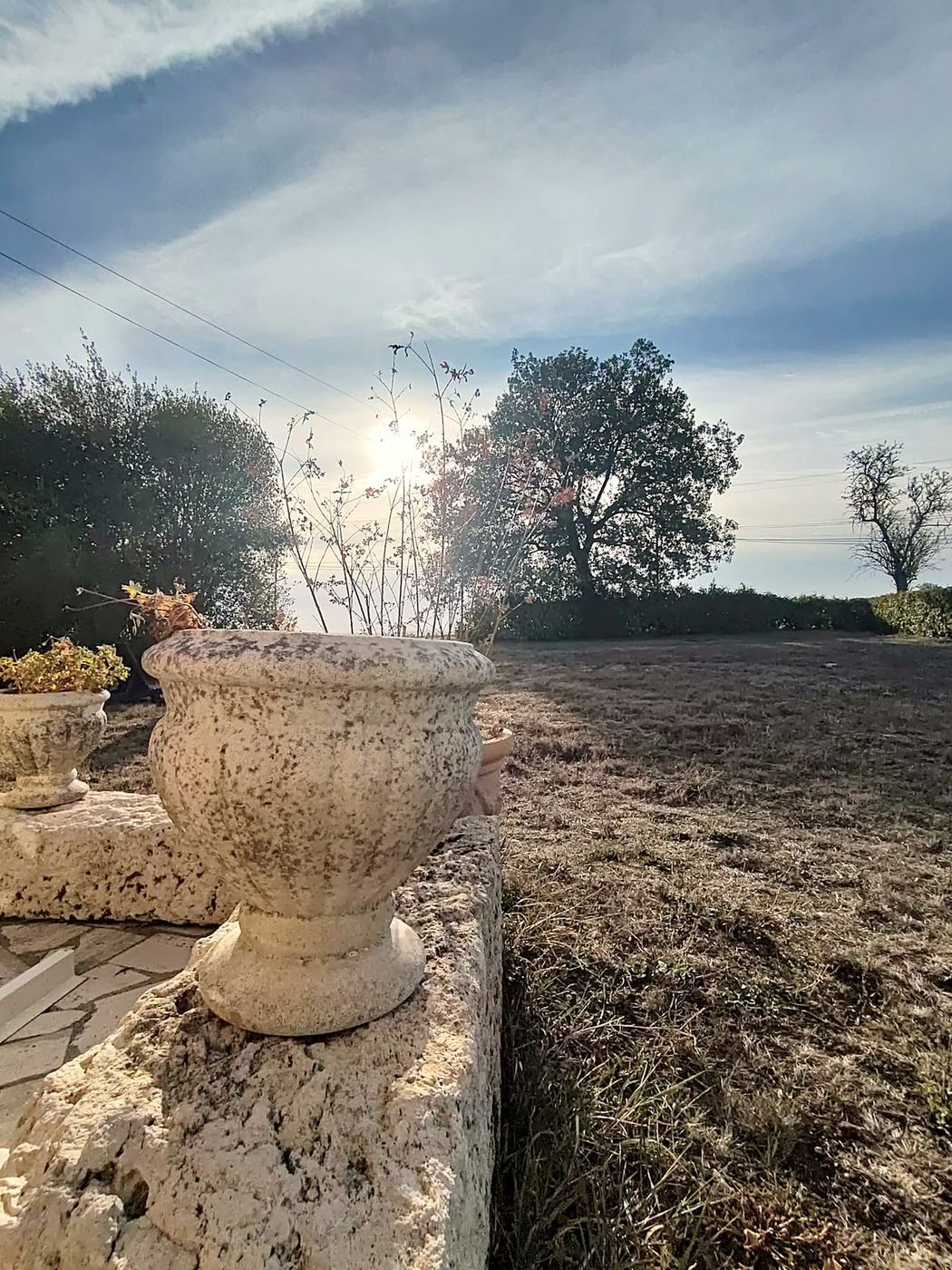 Vasque de pierre, lumière d’automne – Oh Manoir de Fimarcon, Lagarde-Fimarcon (Gers)