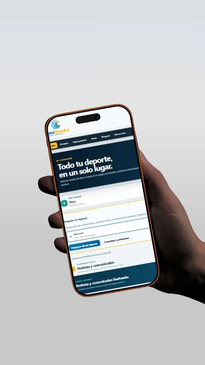 App de entrenamiento Seahawks en un celular